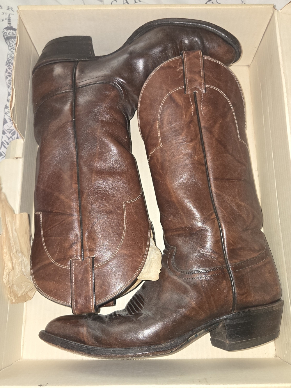 Justin Boots Brown Leather Western Cowboy Boots